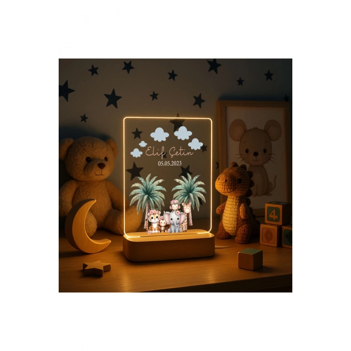 Gece Lambası Çocuk Odası Çalışma Masası Kişiye Özel Akrilik Led Işıklı Çocuklar İçin Gece Lambası