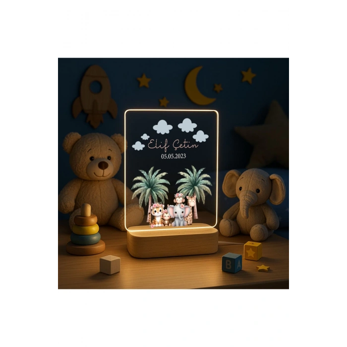 Gece Lambası Çocuk Odası Çalışma Masası Kişiye Özel Akrilik Led Işıklı Çocuklar İçin Gece Lambası