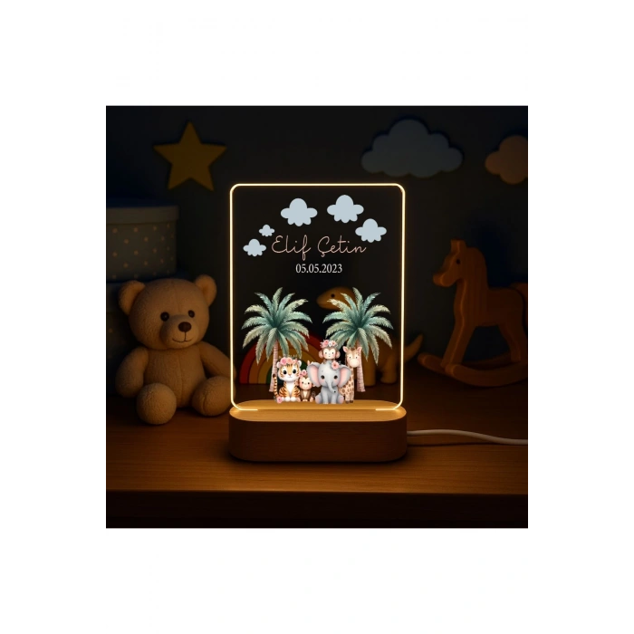 Gece Lambası Çocuk Odası Çalışma Masası Kişiye Özel Akrilik Led Işıklı Çocuklar İçin Gece Lambası