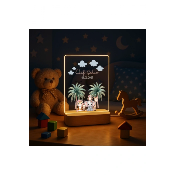 Gece Lambası Çocuk Odası Çalışma Masası Kişiye Özel Akrilik Led Işıklı Çocuklar İçin Gece Lambası