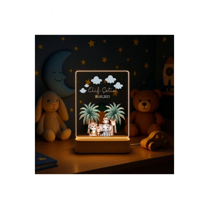 Gece Lambası Çocuk Odası Çalışma Masası Kişiye Özel Akrilik Led Işıklı Çocuklar İçin Gece Lambası