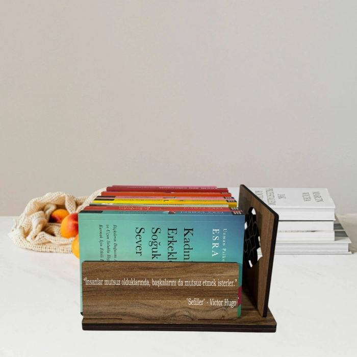 Kişiye Özel Üç Renkli 6 mm MDF Mini Kitaplık Dergilik, Plaklık, Gazetelik