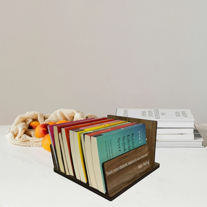 Kişiye Özel Üç Renkli 6 mm MDF Mini Kitaplık Dergilik, Plaklık, Gazetelik