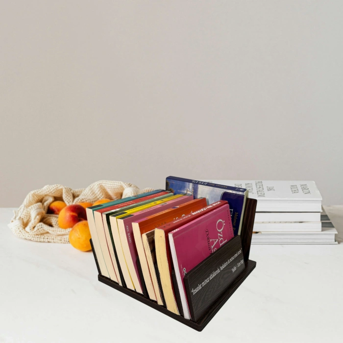 Kişiye Özel Üç Renkli 6 mm MDF Mini Kitaplık Dergilik, Plaklık, Gazetelik