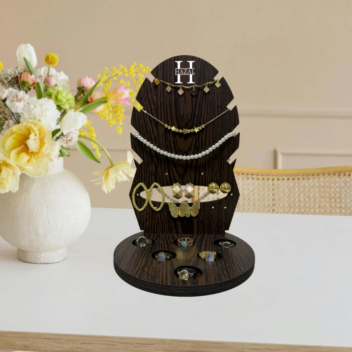 Dekoratif Kişiye Özel Takı Küpe Standı Lazer Kesim Ahşap Mdf, Kişiye Özel Baskı Takı Organizeri