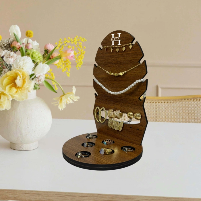 Dekoratif Kişiye Özel Takı Küpe Standı Lazer Kesim Ahşap Mdf, Kişiye Özel Baskı Takı Organizeri