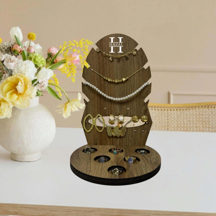 Dekoratif Kişiye Özel Takı Küpe Standı Lazer Kesim Ahşap Mdf, Kişiye Özel Baskı Takı Organizeri