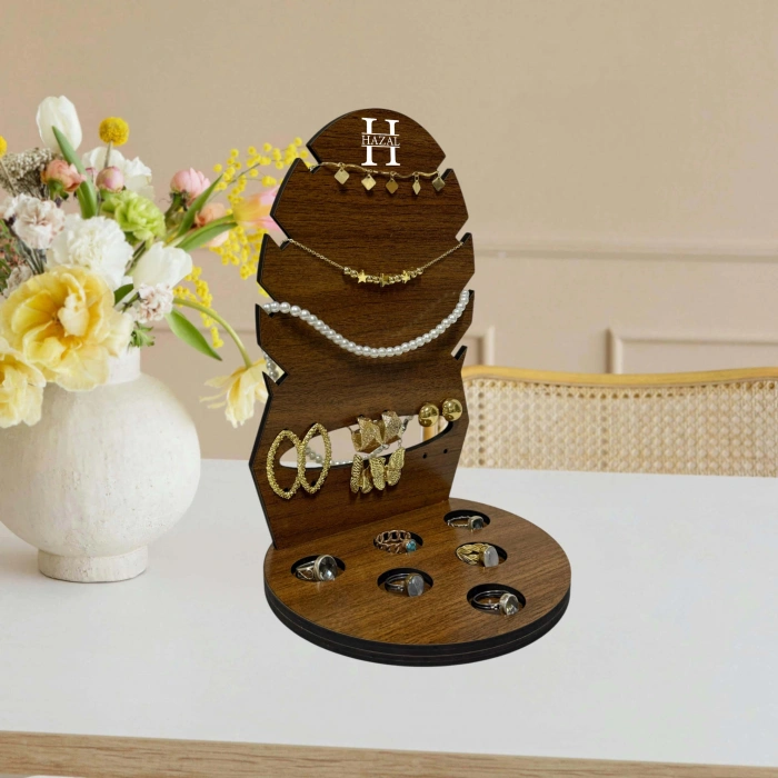 Dekoratif Kişiye Özel Takı Küpe Standı Lazer Kesim Ahşap Mdf, Kişiye Özel Baskı Takı Organizeri