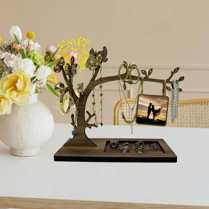 Kişiye Özel Ahşap Takı Standı, Takılık, Küpelik, Bileklik, Kolye Seti, Takı Dolabı Düzenleyici