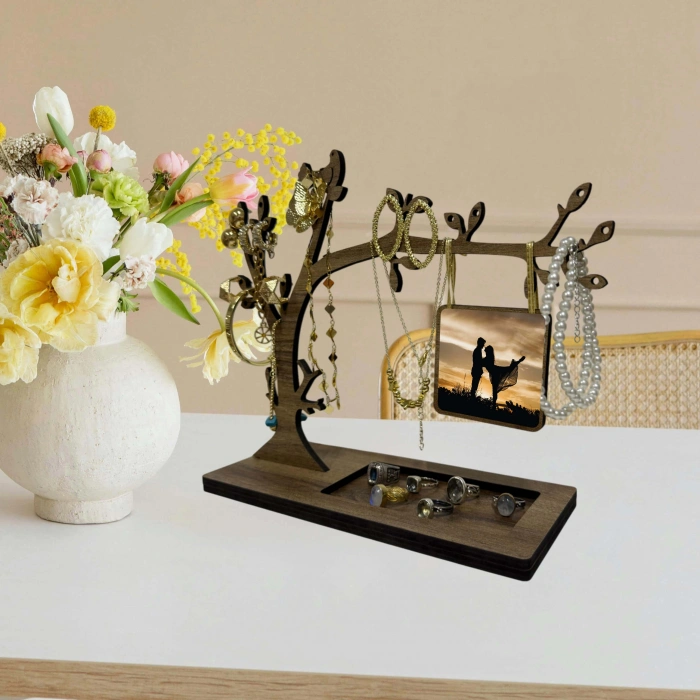 Kişiye Özel Ahşap Takı Standı, Takılık, Küpelik, Bileklik, Kolye Seti, Takı Dolabı Düzenleyici