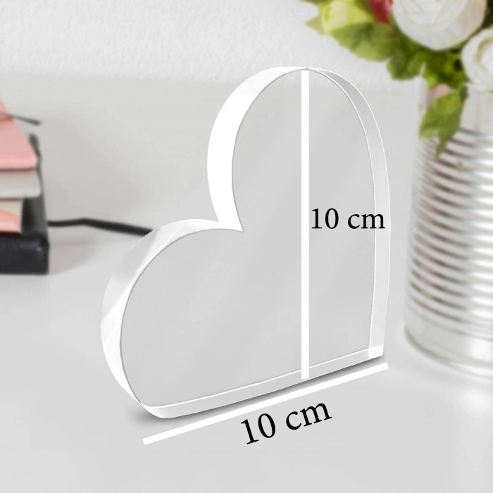 Kişiye Özel Evlilik Yıldönümü Hediyesi, Kalp Plaket, Evlilik Yıldönümü Akrilik Kalp Plaket