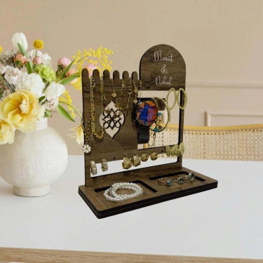 Kişiye Özel Ahşap Takı Organizeri Bileklik Kolye Askısı Bilezik Standı Takı Aksesuar Düzenleyici