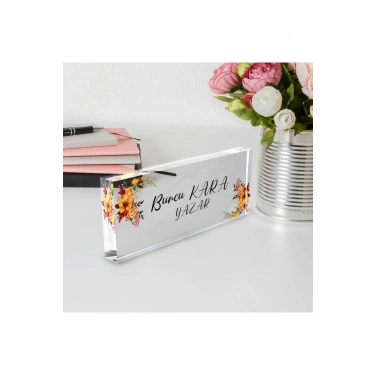 Kişiye Özel Akrilik Ofis Masa Üstü İsimlik Büro Ofis Makam İşyeri Hediyesi Masa İsimliği