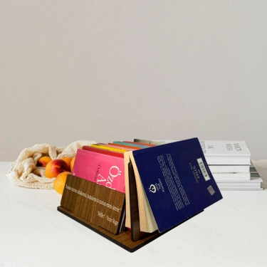 Kişiye Özel Üç Renkli 6 mm MDF Mini Kitaplık Dergilik, Plaklık, Gazetelik