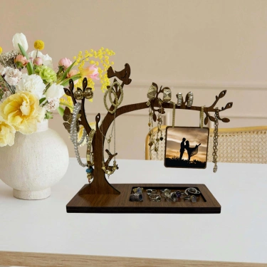 Kişiye Özel Ahşap Takı Standı, Takılık, Küpelik, Bileklik, Kolye Seti, Takı Dolabı Düzenleyici