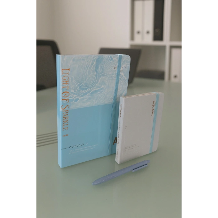 2 Adet Çizgili Defter Ajanda - Uçlu Kalem Hediyeli Light Of Sparkle A5-A6