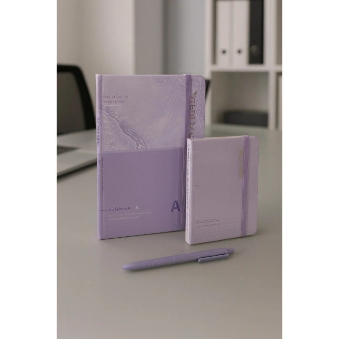 2 Adet Çizgili Defter Ajanda - Uçlu Kalem Hediyeli Waves Of Sparkle A5-A6