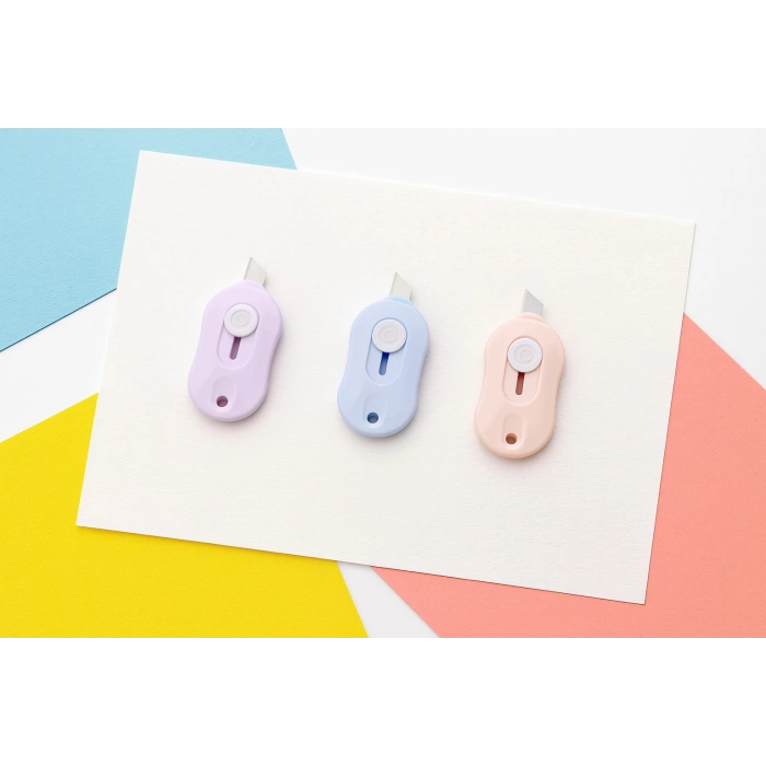 3 lü Taşınabilir Mini Maket Bıçağı Zarf Açıcı Mavi Pembe Lila