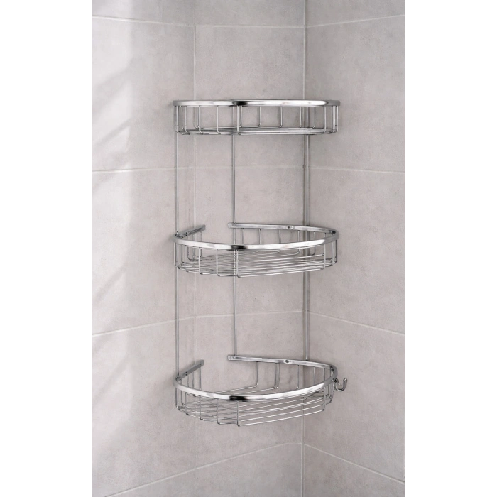 Paslanmaz Banyo Köşe Rafı Duvara Monte