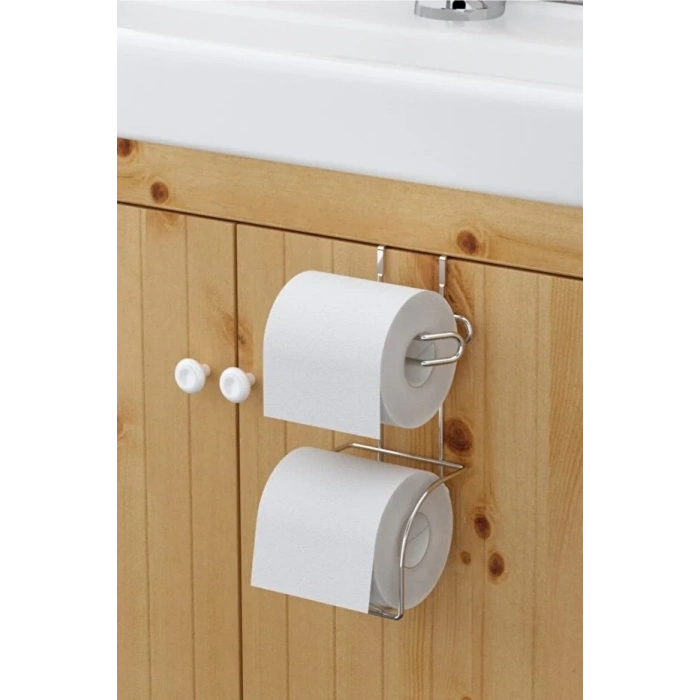 Dolap Kapağı Askısı Organizer 2 li Tuvalet Kağıtlıgı Askısı