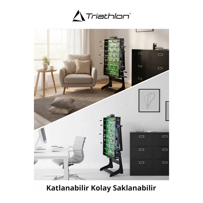 Katlanır Ayaklı Büyük Boy Ahşap Langırt Masası 8 Kollu 22 Figürlü