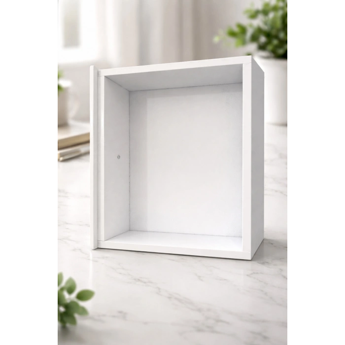 Ahşap Lake 3 Çekmeceli Telefonluk Komidin Beyaz