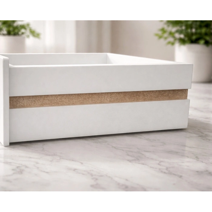 Ahşap Lake 3 Çekmeceli Telefonluk Komidin Beyaz