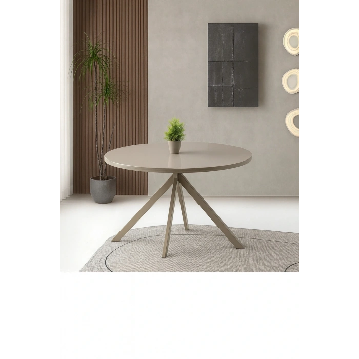 Ahşap Yuvarlak Açılır Büyüyen Yemek Masası Cappicino 70x120cm