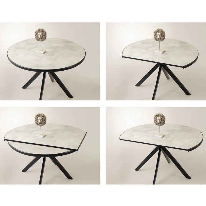 Ahşap Yuvarlak Açılır Büyüyen Yemek Mutfak Masası Mermer Desen 70x120cm SADECE MASA FİYATIDIR