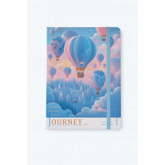 2 Adet Ajanda Çizgili Not Defteri-Uçlu Kalem Hediyeli Mavi Balon