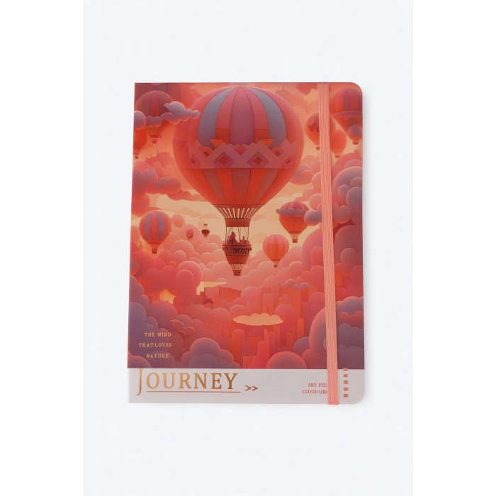 2 Adet Ajanda Çizgili Not Defteri-Uçlu Kalem Hediyeli Pembe Balon