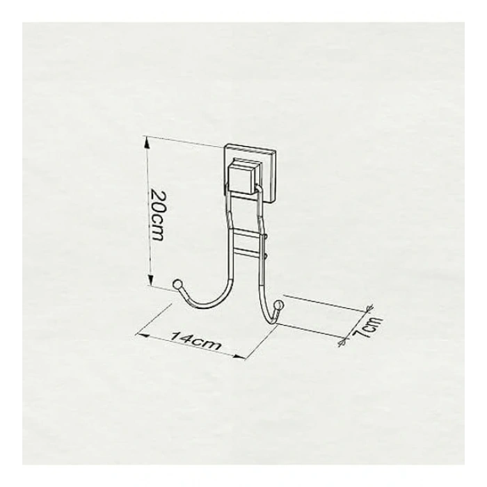 Banyo Havlu Askısı 2 Kancalı Paslanmaz Siyah EasyFix