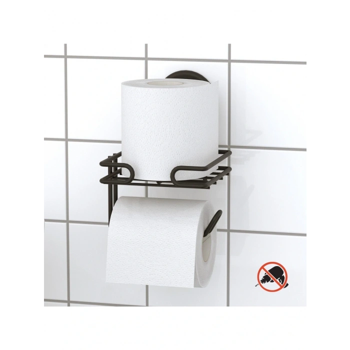 Banyo Köşe Rafı 3 Katlı Siyah Şampuanlık -Tuvalet Kağıtlığı Siyah 2 li Set Vidalı
