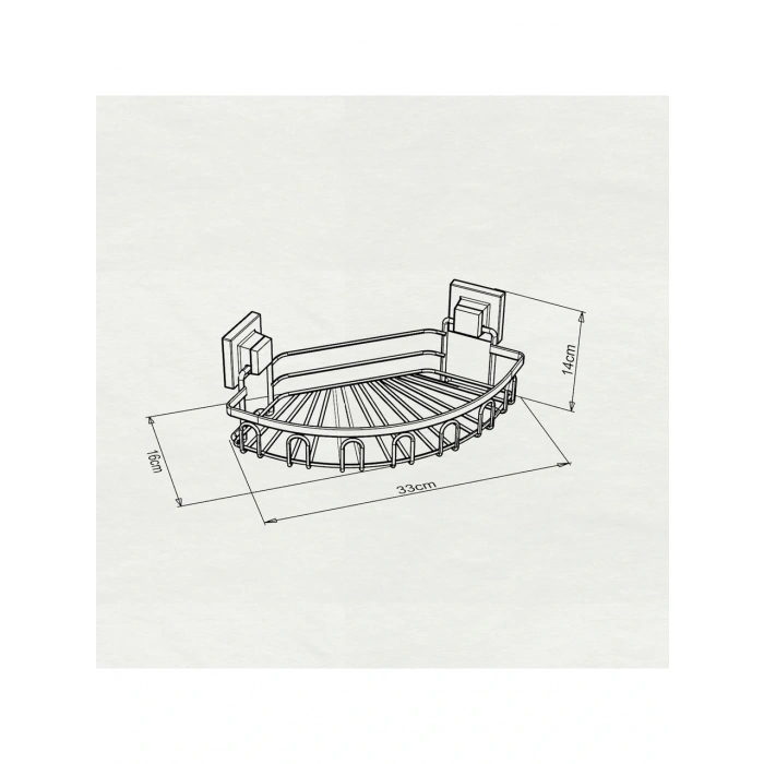 Banyo Köşe Rafı Paslanmaz EasyFix Siyah