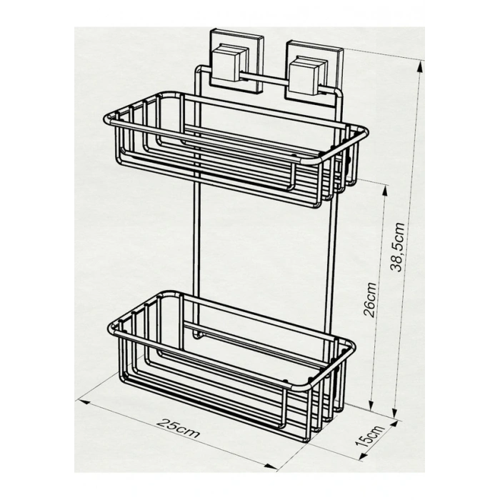 Banyo Rafı 2 Katlı Paslanmaz EasyFix Siyah S242