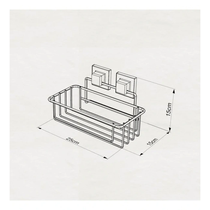 Banyo Rafı Paslanmaz Yapışkanlı EasyFix Siyah