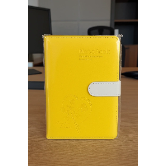 Mıknatıslı Ajanda Günlük Not Defteri Notebook Sarı İthal Ürün