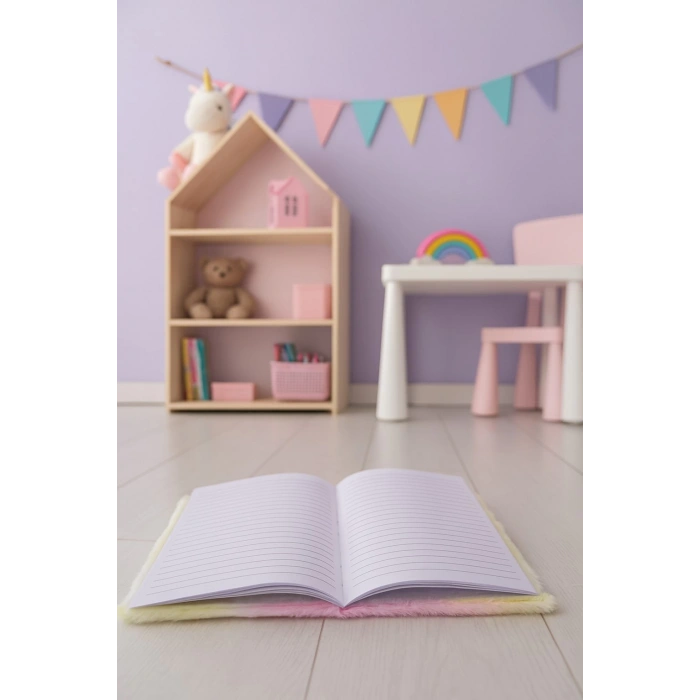 Çocuk Peluşlu Anı Defteri 80 Yaprak İthal Ürün Unicorn