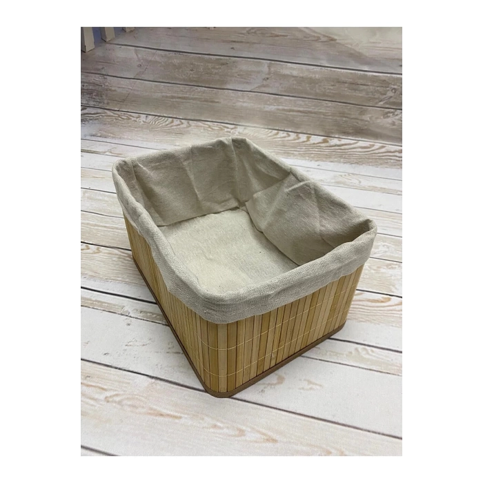 Dekoratif Bambu Derin Düzenleyici Sepet Naturel 32x23x17cm