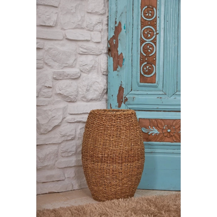 Dekoratif Büyük Bombeli Vazo Sepet Saksılık 26x62cm