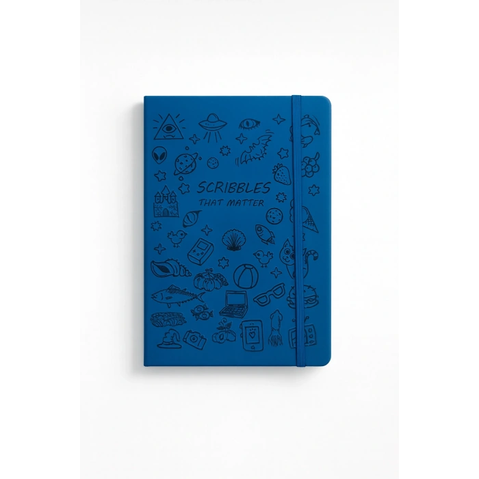 Deri Ajanda Günlük Not Defteri Notebook Mavi