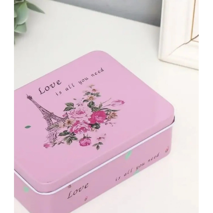 Dikdörtgen Kutu Hediye Kutusu Sevgililer Günü Hediye Kutusu Love is all you need Pembe 6 lı