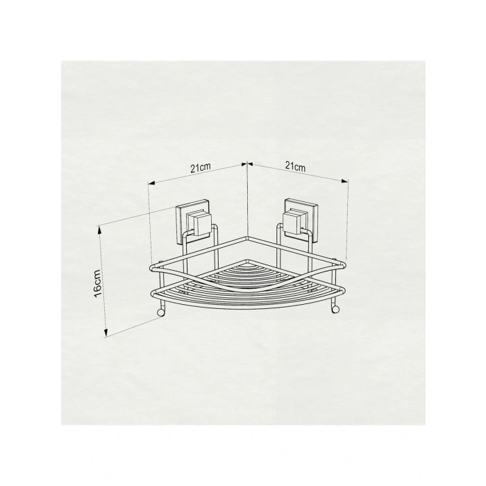 Easyfix Yapışkanlı Banyo Rafı Şampuanlık Kancalı Köşe Rafı Siyah