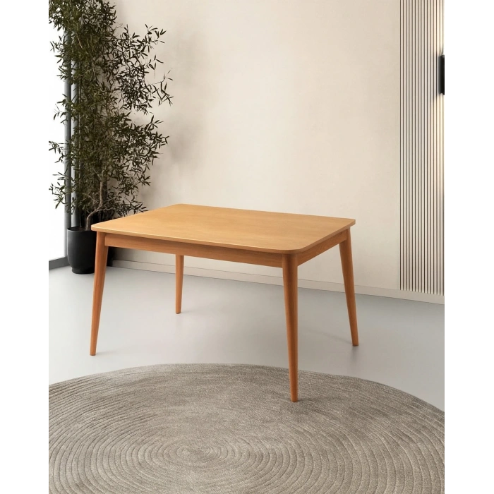 Fidan Ahşap Salon Yemek Masa Sandalye Takımı 4 Rody Sandalyeli Ortadan Açılır Büyüyen 80x130cm