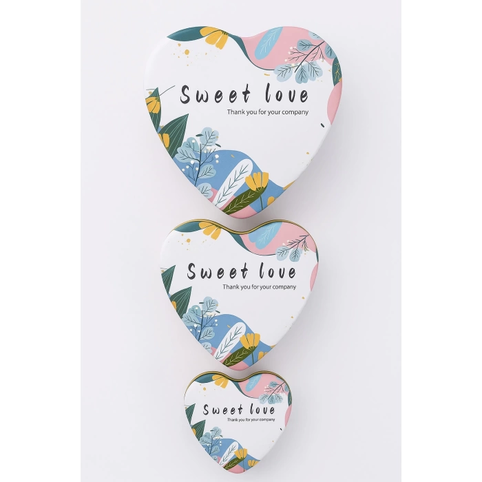 Kalpli Kutu 3 Farklı Boy Hediye Kutusu Sevgililer Günü Hediye Kutusu Sweet Love