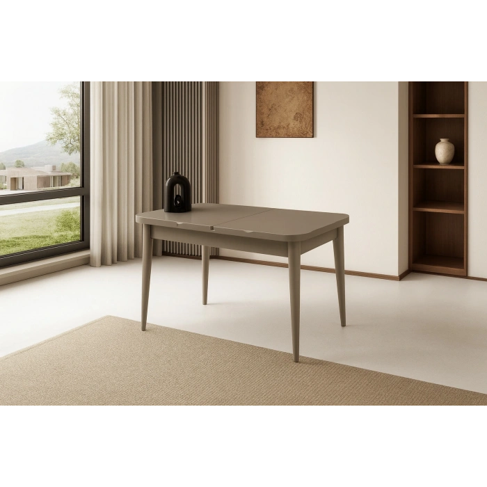 Kelebek Ortadan Açılır Büyüyen Yemek Masası Cappicino 90x160cm