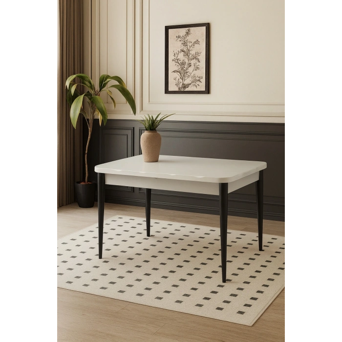 Kelebek Ortadan Açılır Büyüyen Yemek Masası Gri 80x130cm