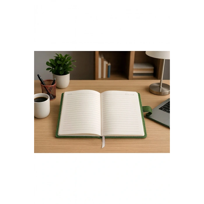 Kilitli Ajanda Günlük Not Defteri Notebook Yeşil İthal Ürün