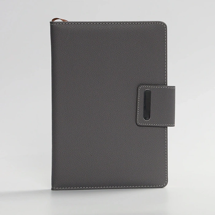 Mıknatıs Kapaklı Kalemli Ajanda Günlük Not Defteri Notebook Gri