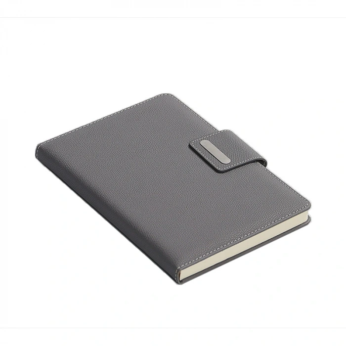 Mıknatıs Kapaklı Kalemli Ajanda Günlük Not Defteri Notebook Gri
